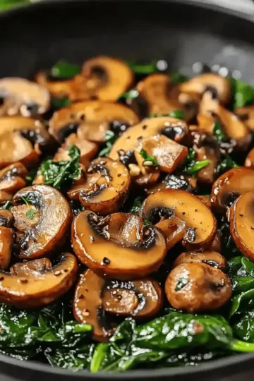 Sauteed Mushrooms with Spinach