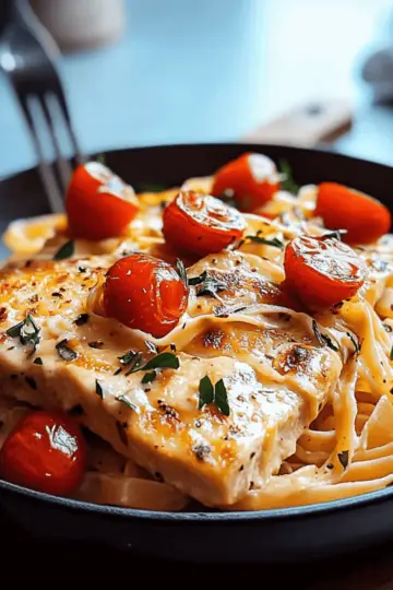 Fettuccine Salmon with Cherry Tomatoes