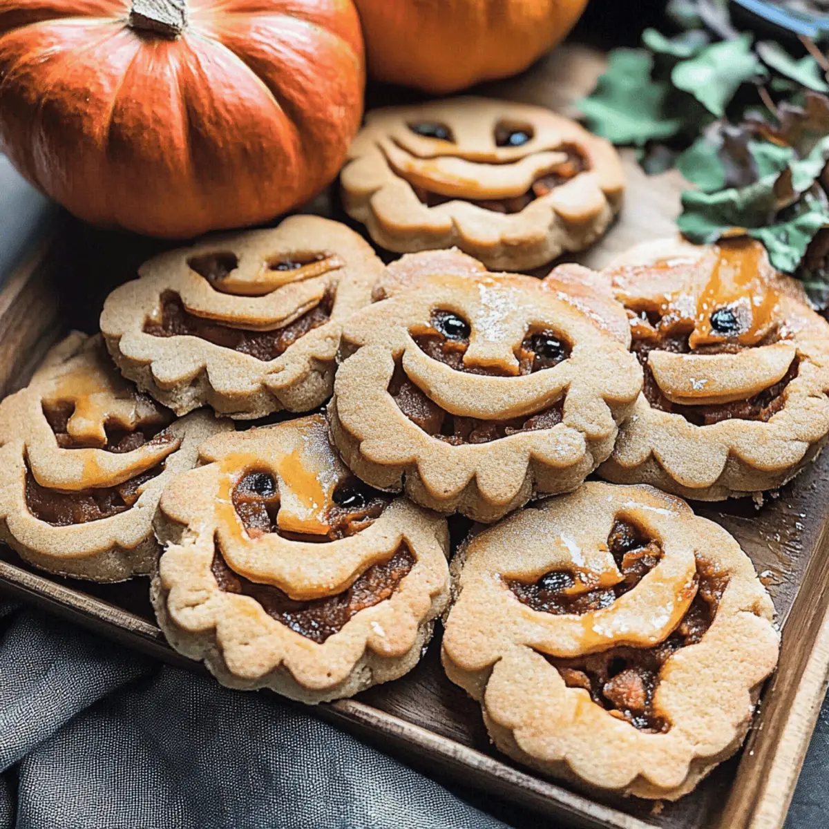 Milk Chocolate Stuffed Jack-O’-Lantern Cookies
