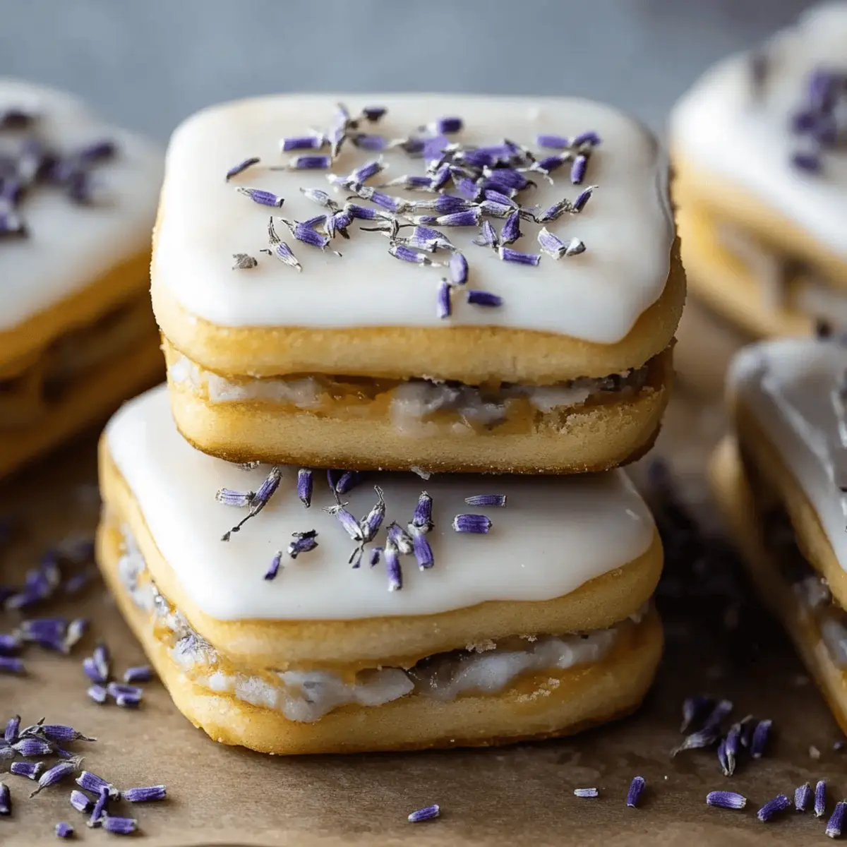 Iced Lemon Lavender Shortbread Cookies