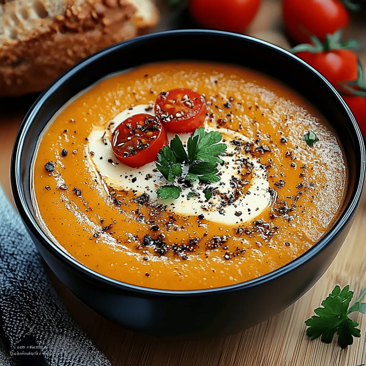 Creamy Roasted Garlic Tomato Soup