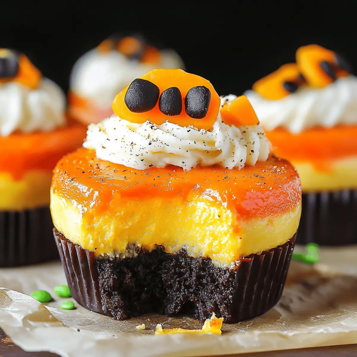 Mini Candy Corn Cheesecakes