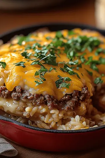 Cheesy Hamburger Rice Casserole