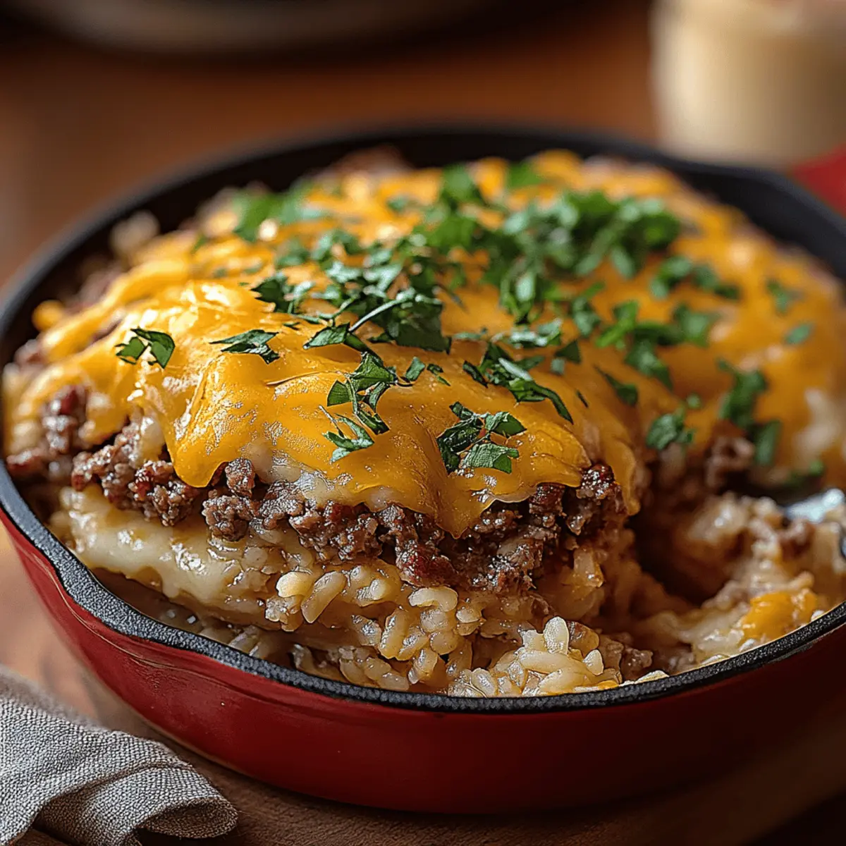 Cheesy Hamburger Rice Casserole
