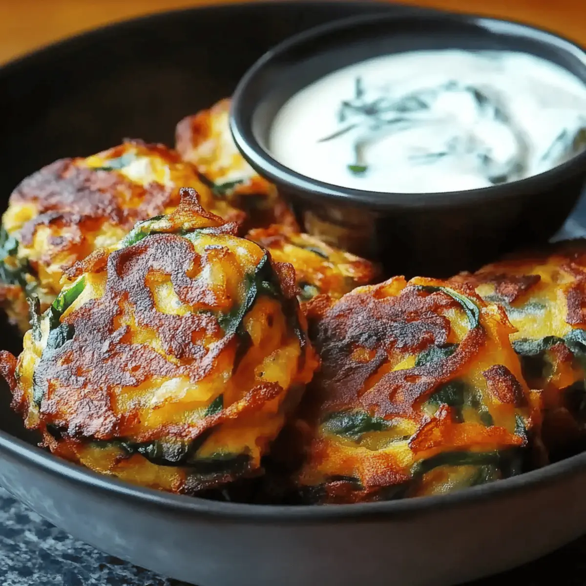 Onion and Spinach Pakoras with Mint Raita