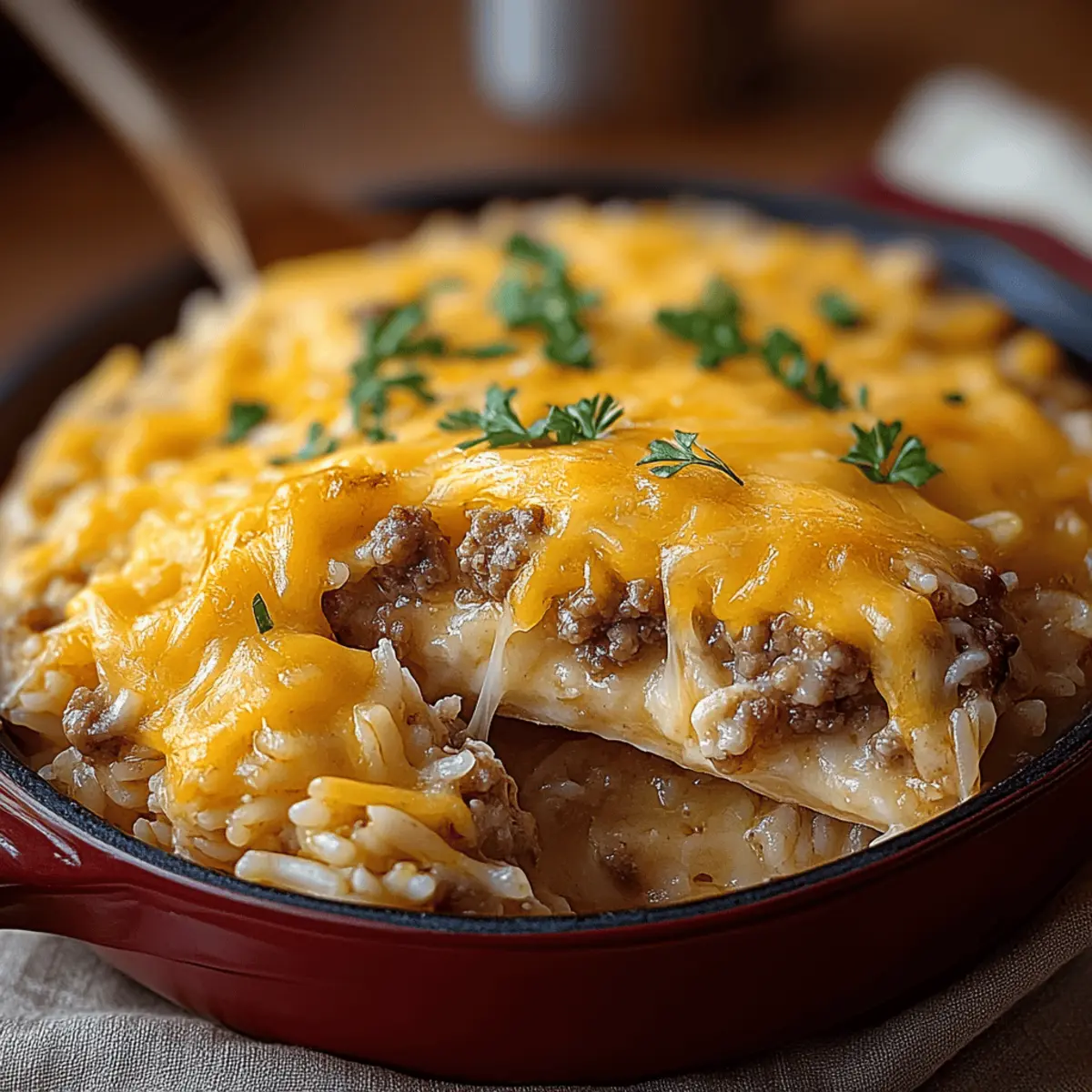 Cheesy Hamburger Rice Casserole