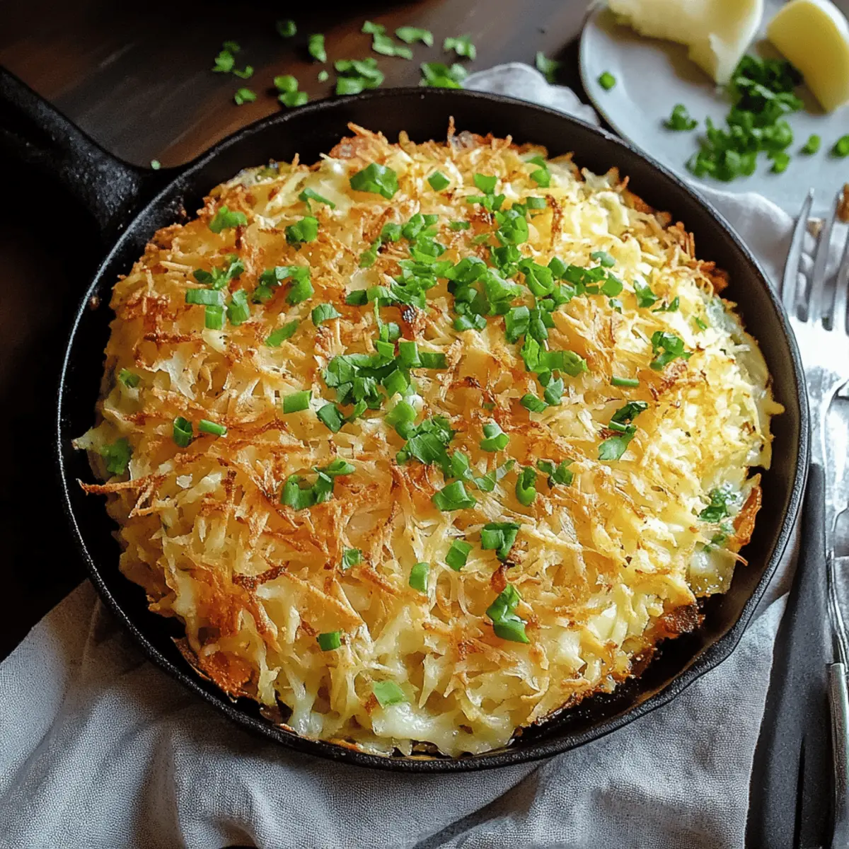 Irish Cheddar Cabbage Hash Brown Skillet