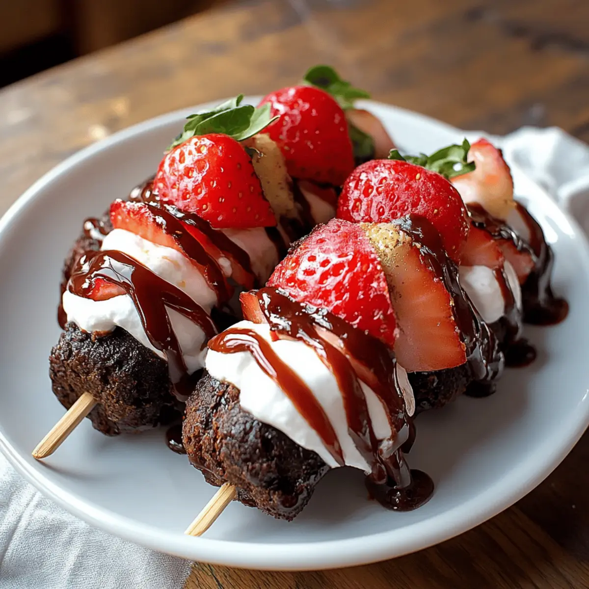 Strawberry Brownie Kabobs