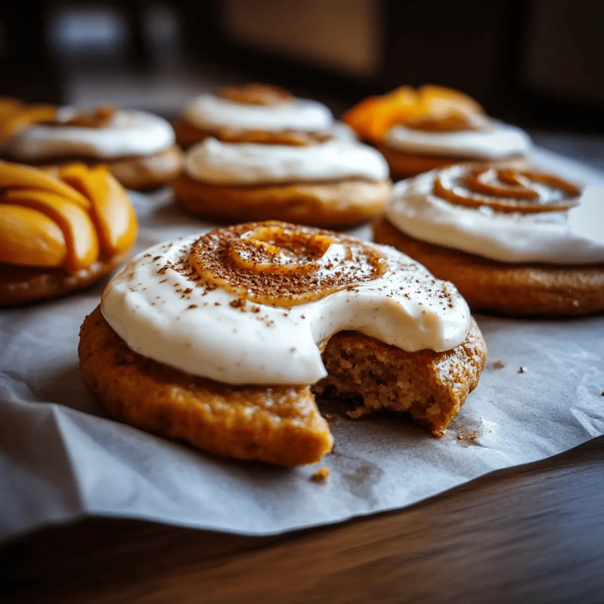 Pumpkin Sugar Cookies with Cream Cheese Frosting