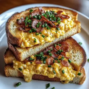 Grilled Cheese with Scrambled Eggs and Bacon
