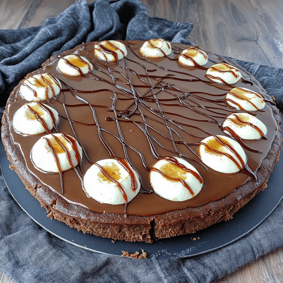 Chocolate Spiderweb Cheesecake