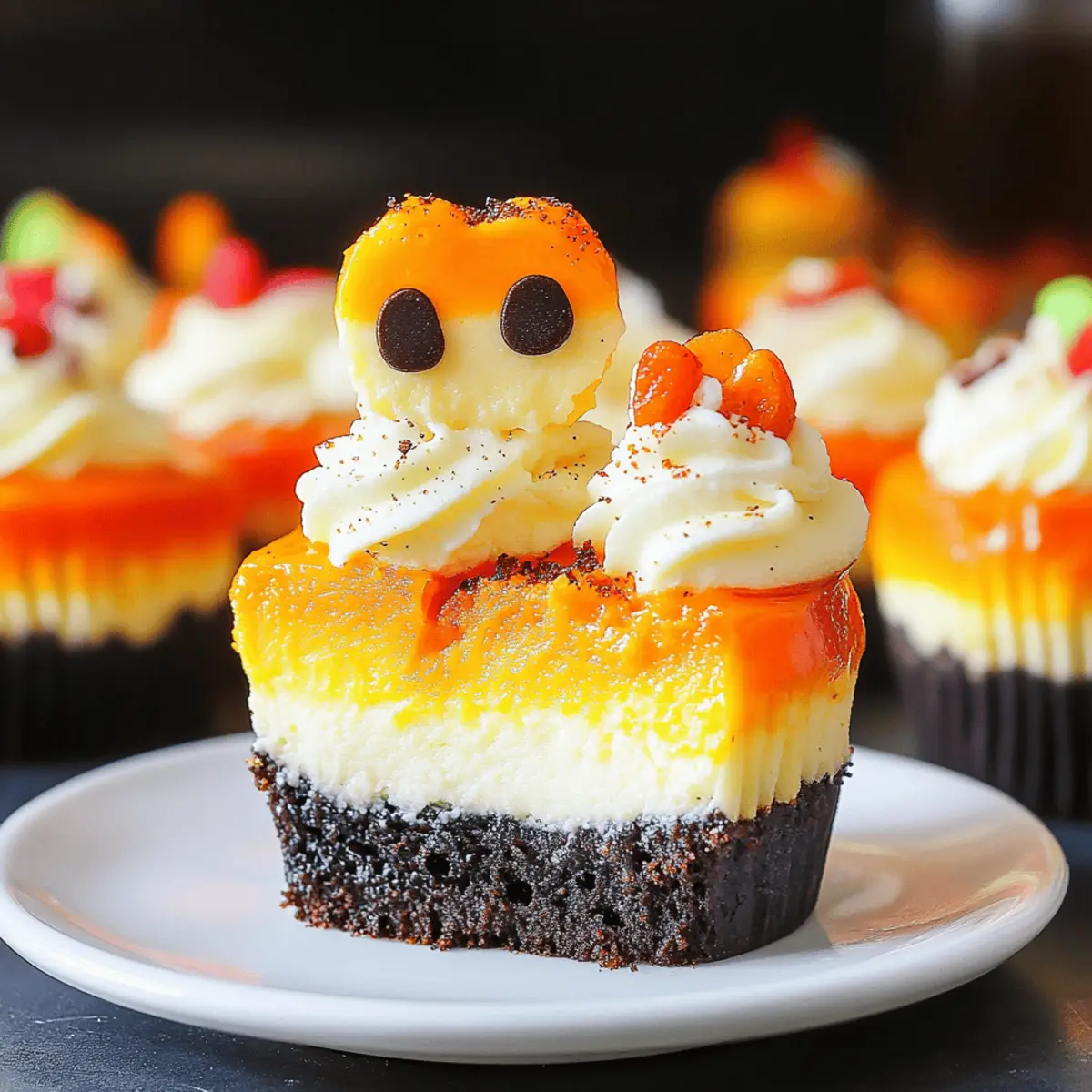 Mini Candy Corn Cheesecakes