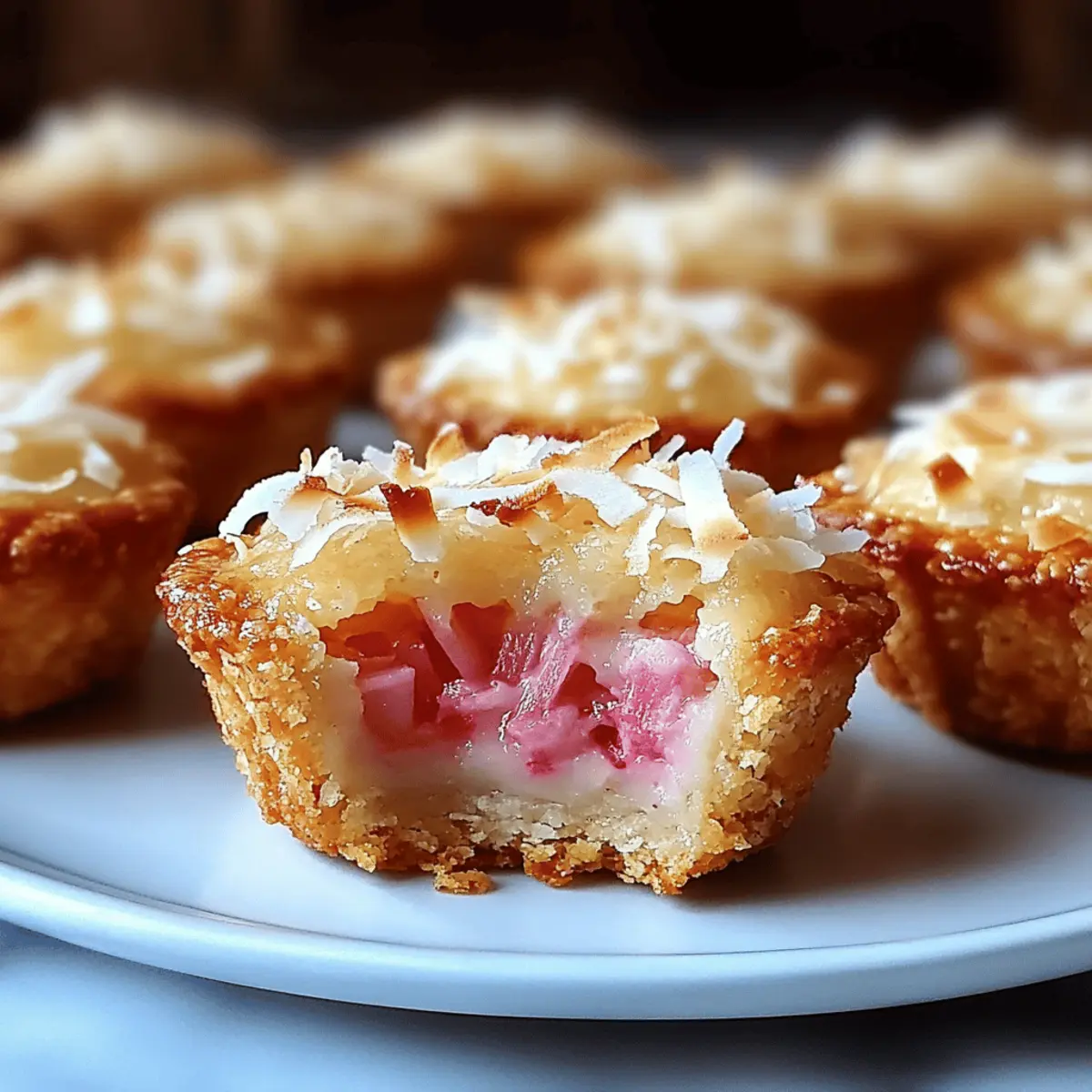 Rhubarb Coconut Macaroon Tarts