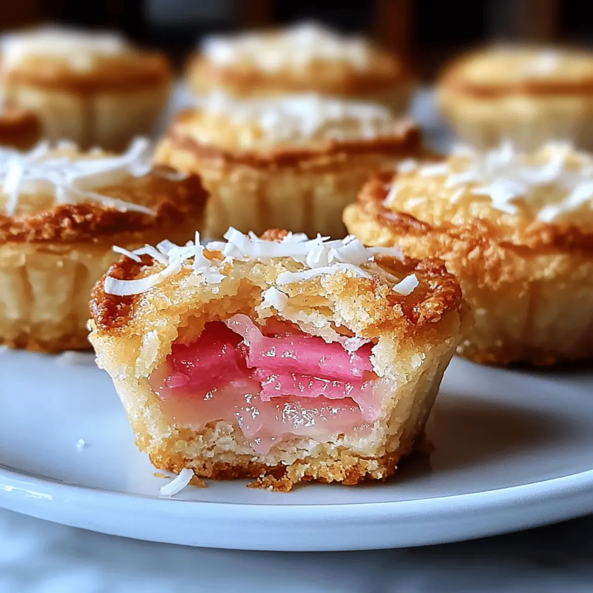 Rhubarb Coconut Macaroon Tarts