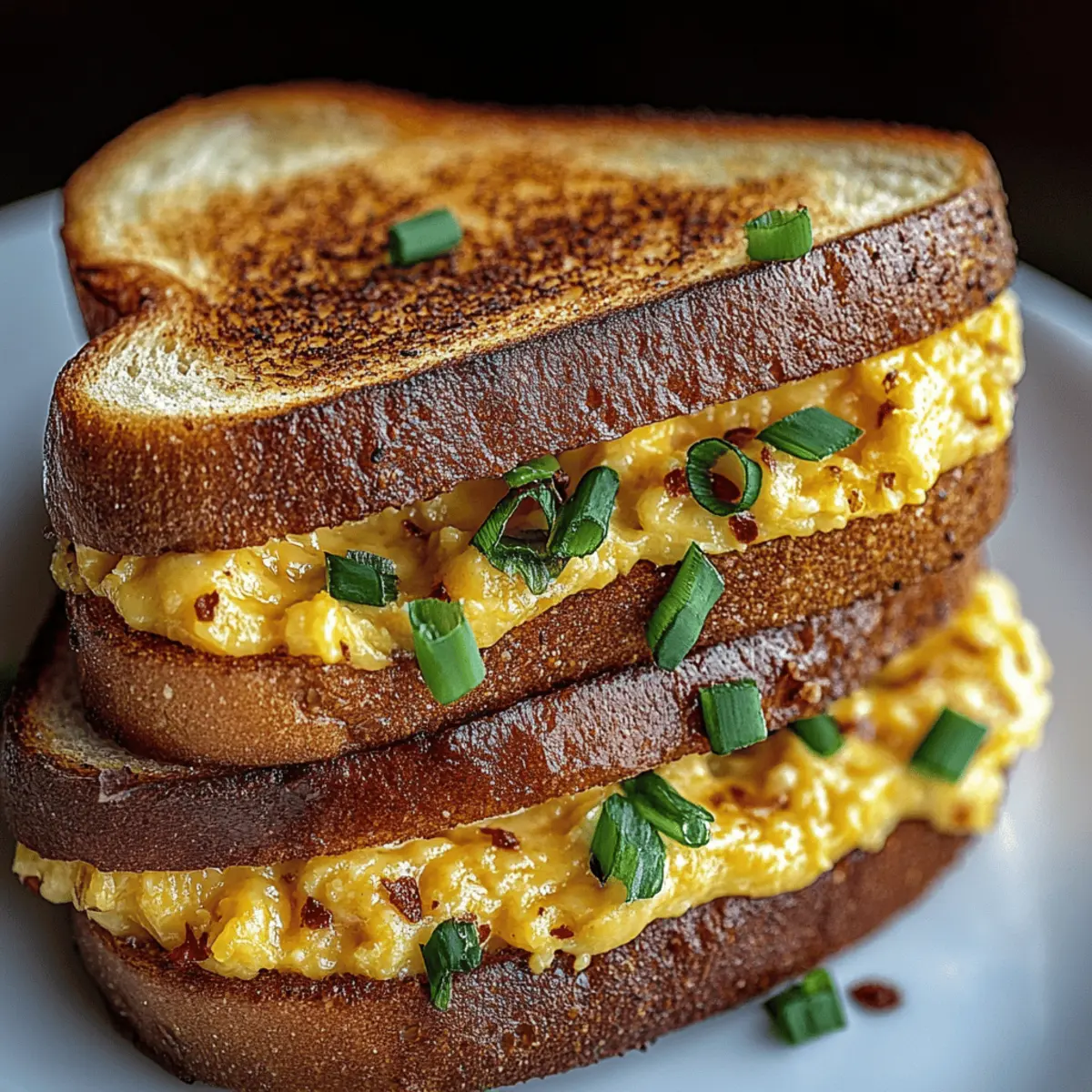 Grilled Cheese with Scrambled Eggs and Bacon