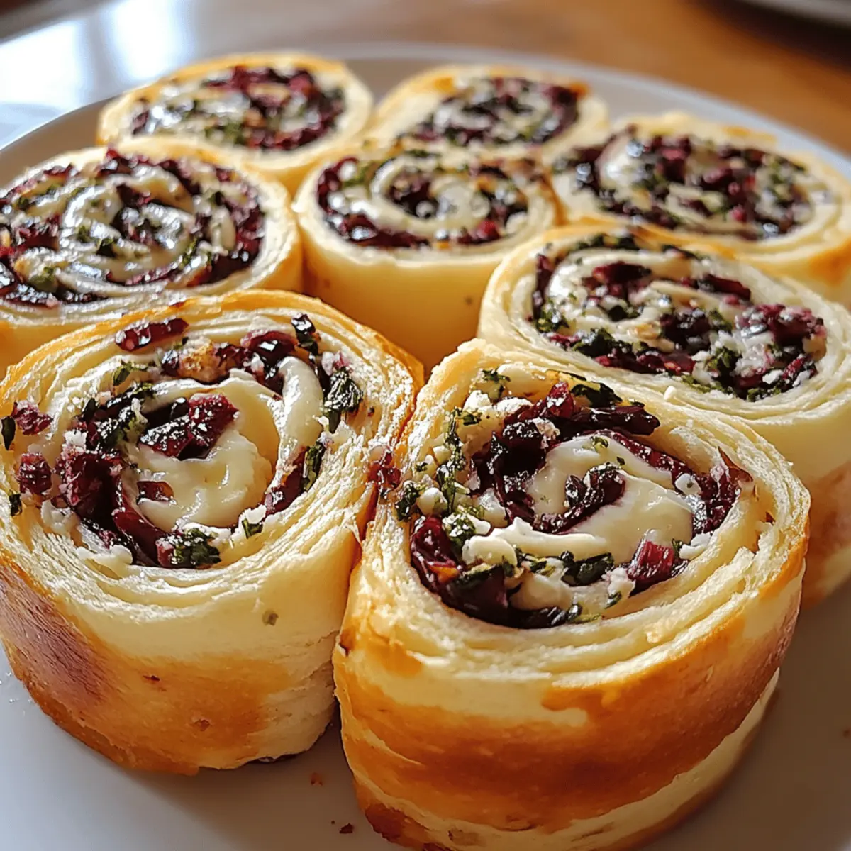 Cranberry Feta Pinwheels with Cream Cheese