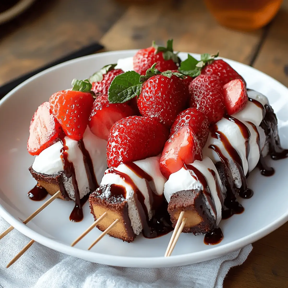 Strawberry Brownie Kabobs