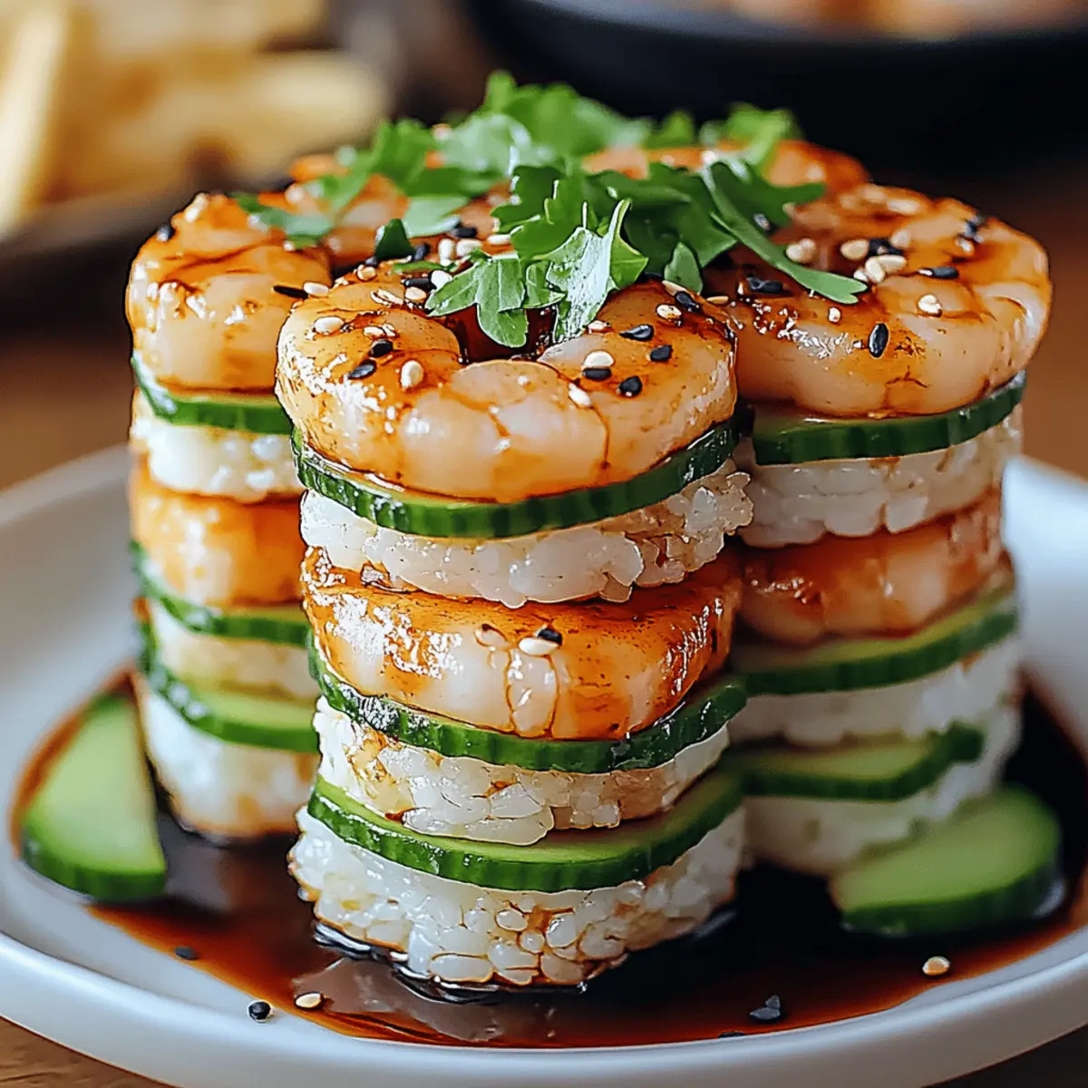 Spicy Shrimp Sushi Stacks