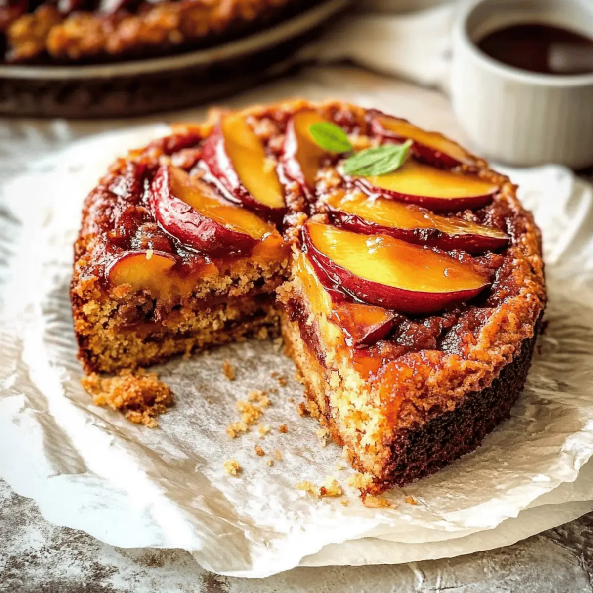 Bourbon Peach Upside Down Cake