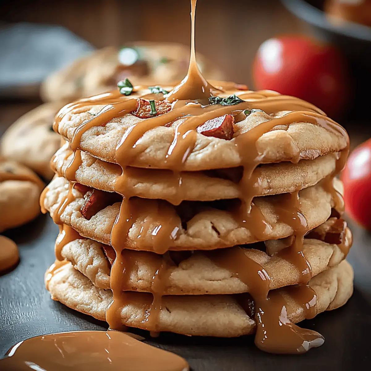 Caramel-Drizzled Apple Cinnamon Cookies