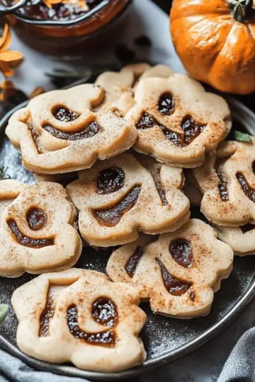 Milk Chocolate Stuffed Jack-O’-Lantern Cookies