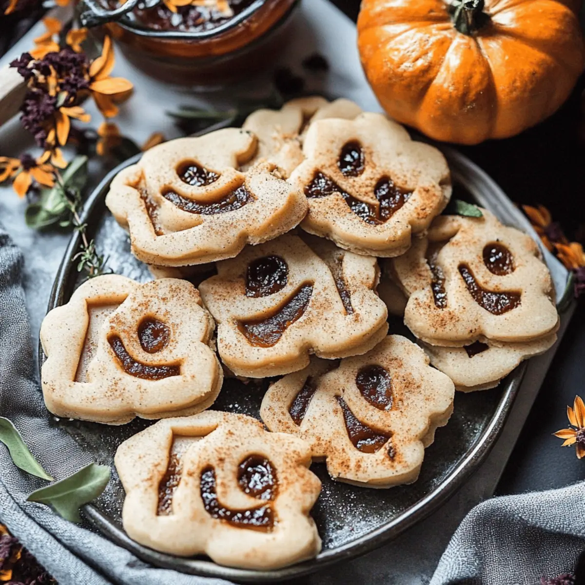 Milk Chocolate Stuffed Jack-O’-Lantern Cookies