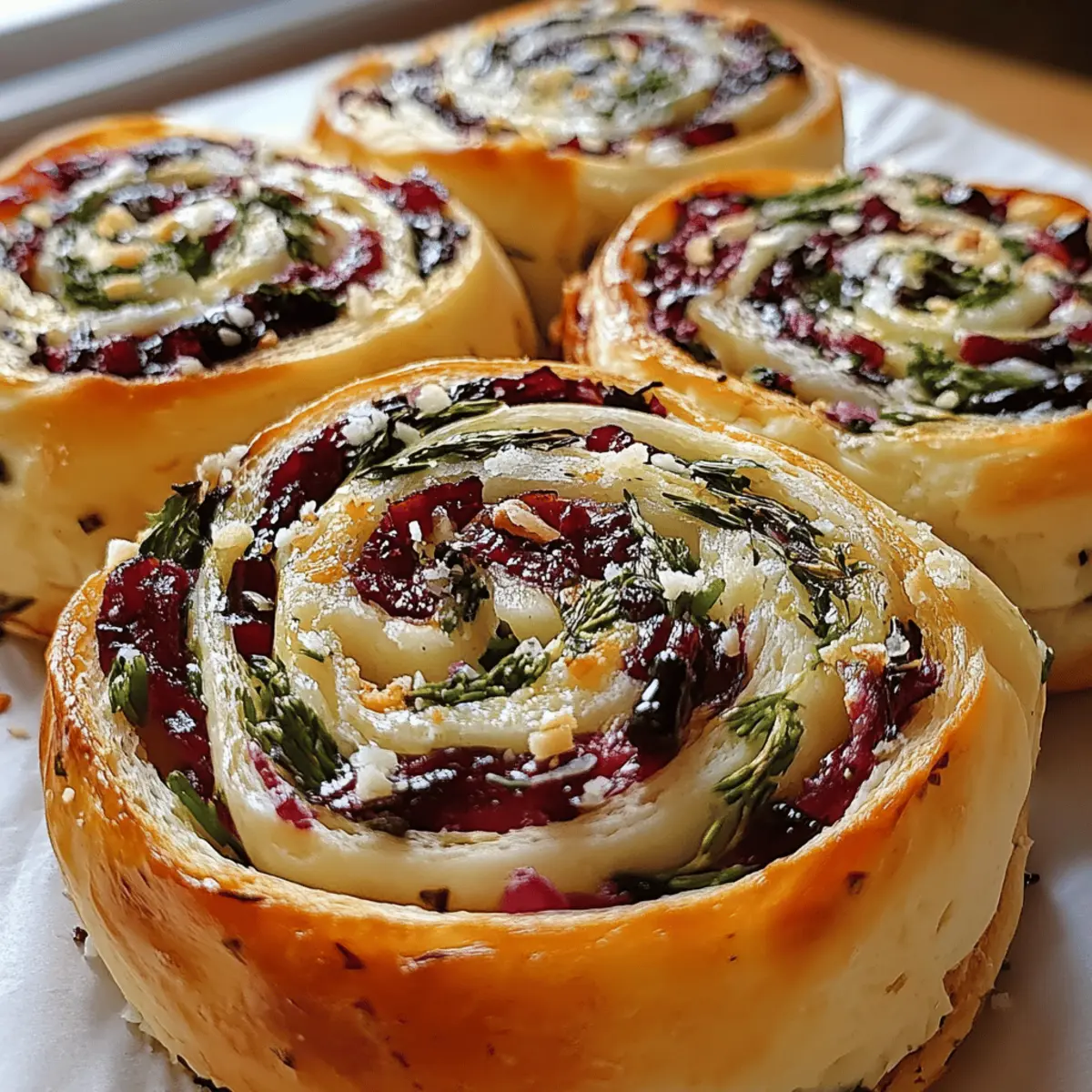 Cranberry Feta Pinwheels with Cream Cheese