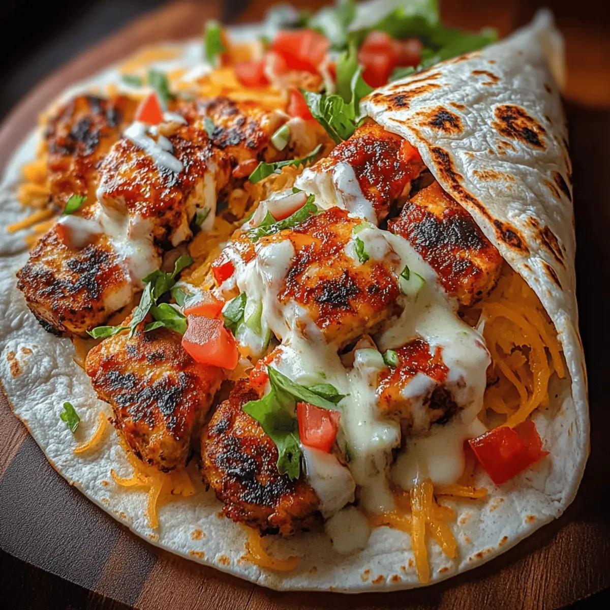 Grilled Spicy Chicken Tortilla Wrap