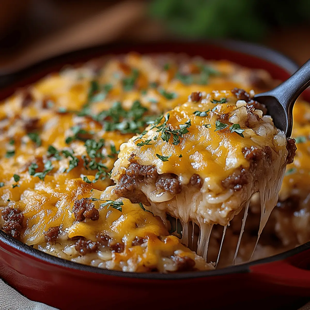 Cheesy Hamburger Rice Casserole