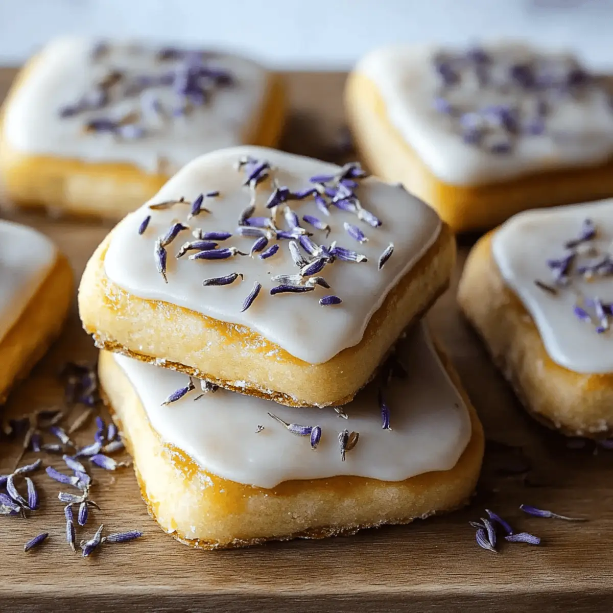 Iced Lemon Lavender Shortbread Cookies
