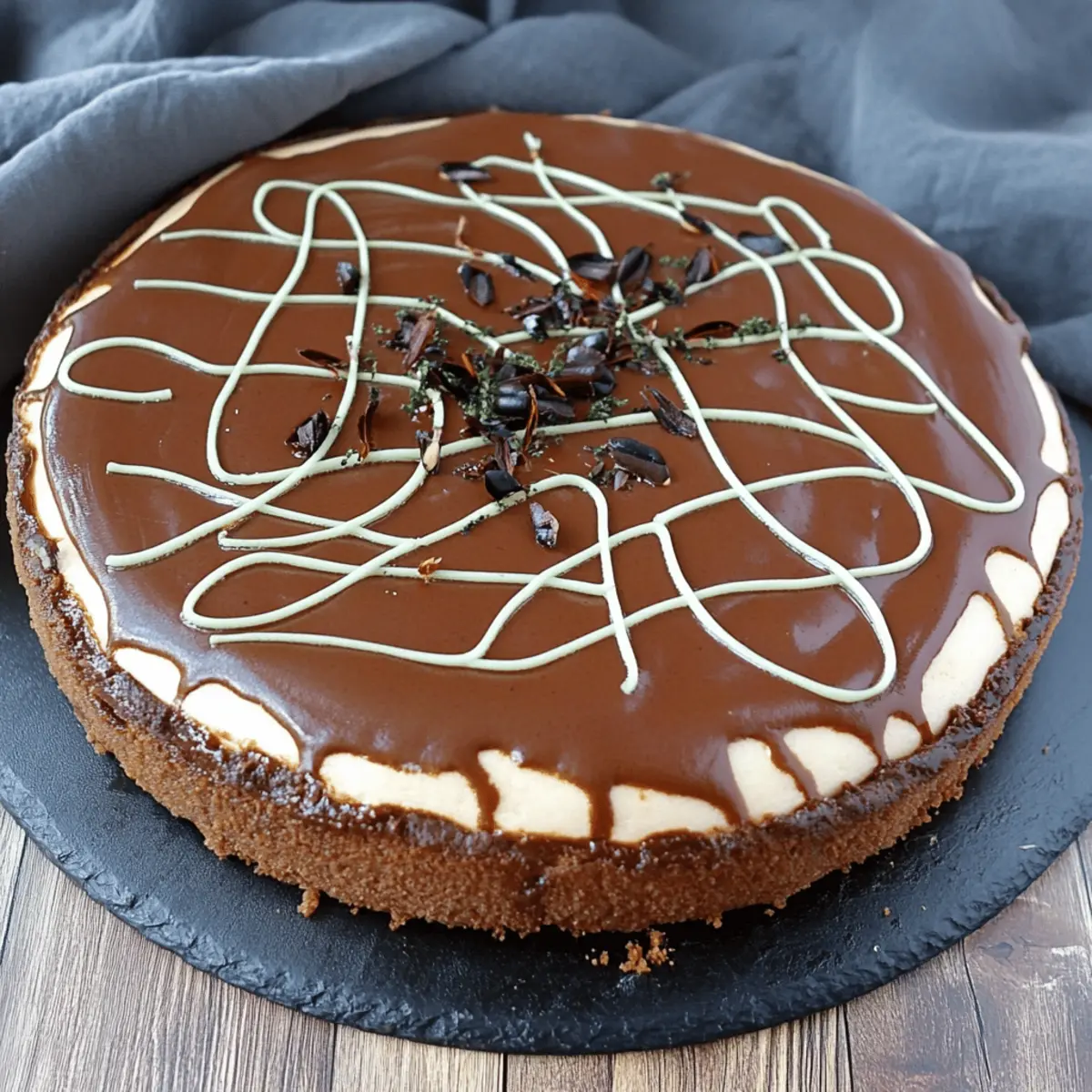Chocolate Spiderweb Cheesecake