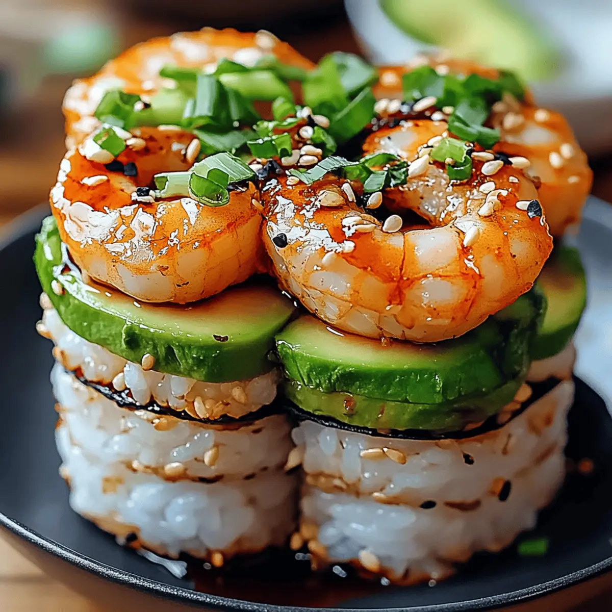 Spicy Shrimp Sushi Stacks