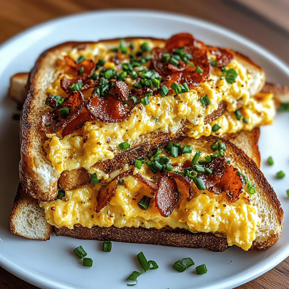 Grilled Cheese with Scrambled Eggs and Bacon
