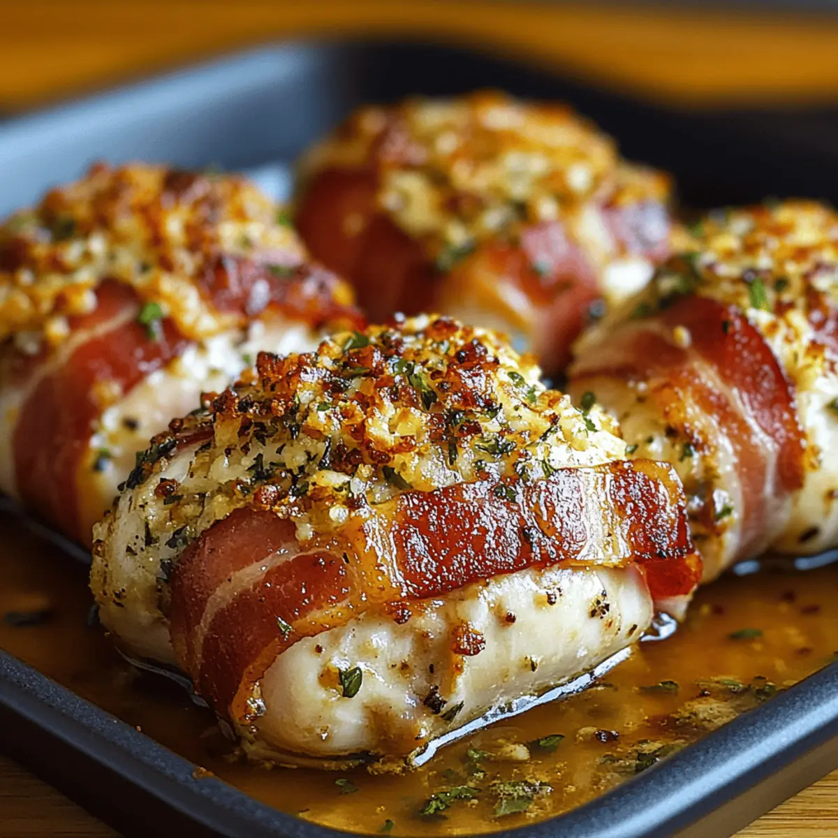 Bacon-Wrapped Garlic Parmesan Chicken