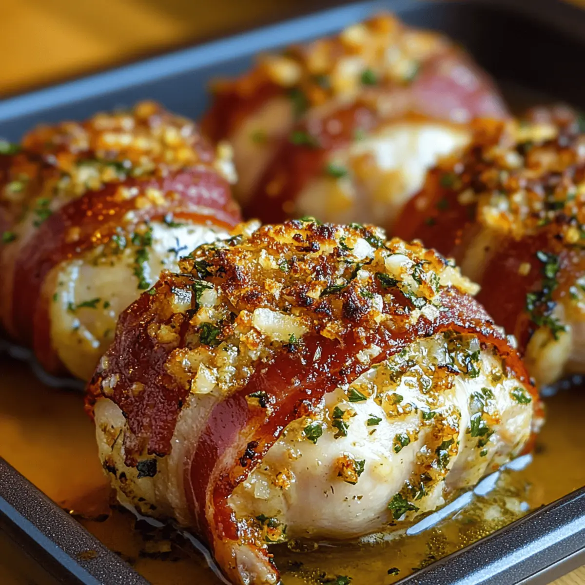 Bacon-Wrapped Garlic Parmesan Chicken