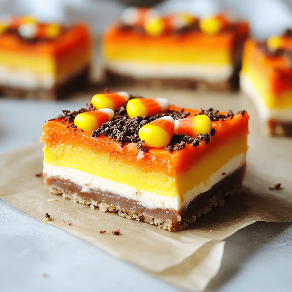 Candy Corn Cheesecake Bars