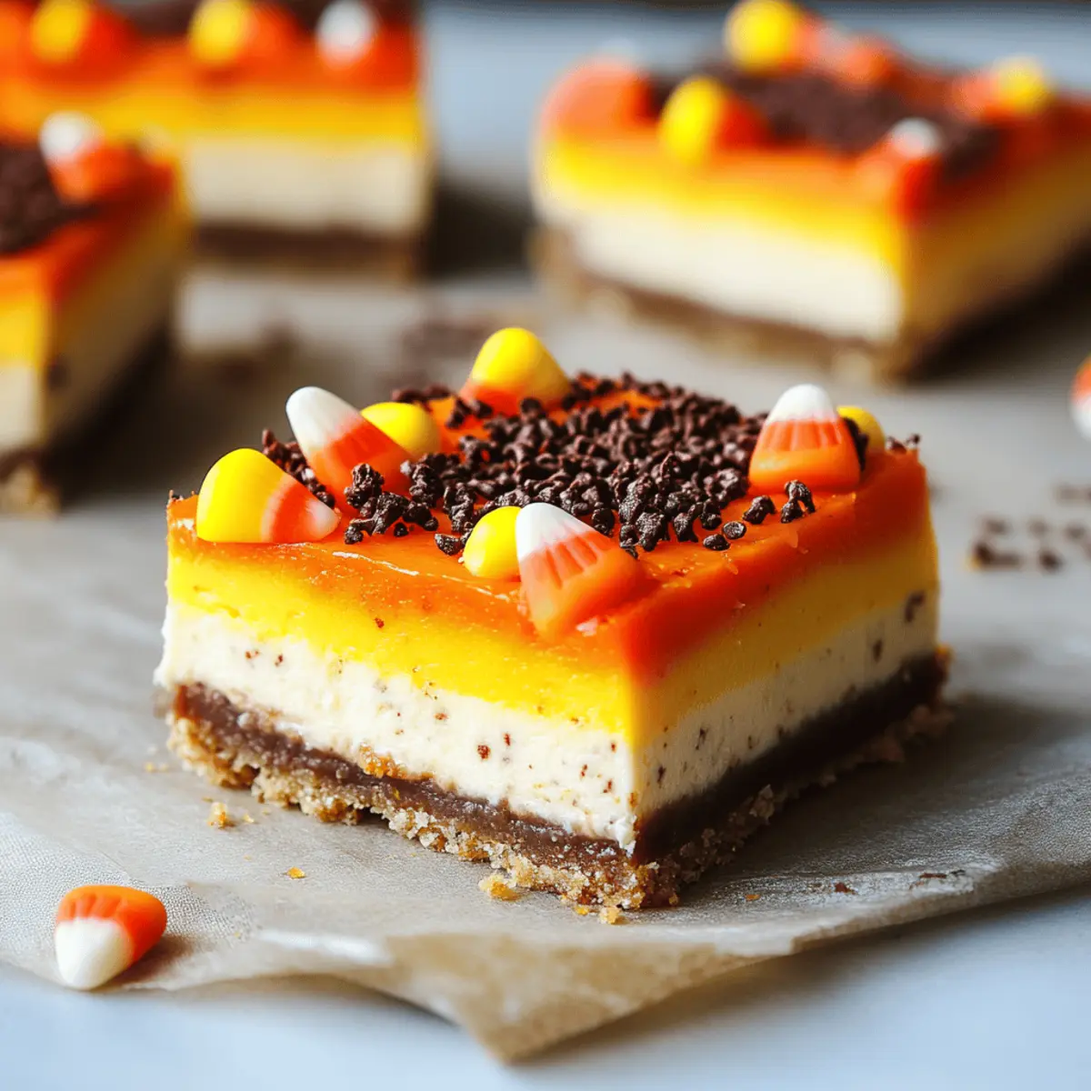 Candy Corn Cheesecake Bars