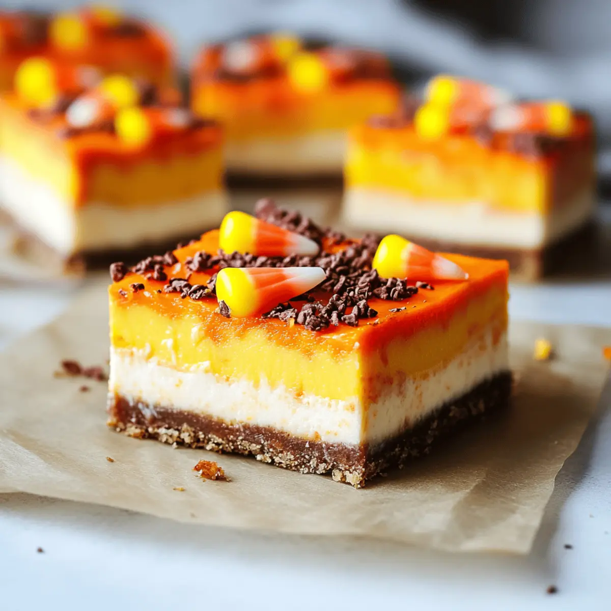 Candy Corn Cheesecake Bars