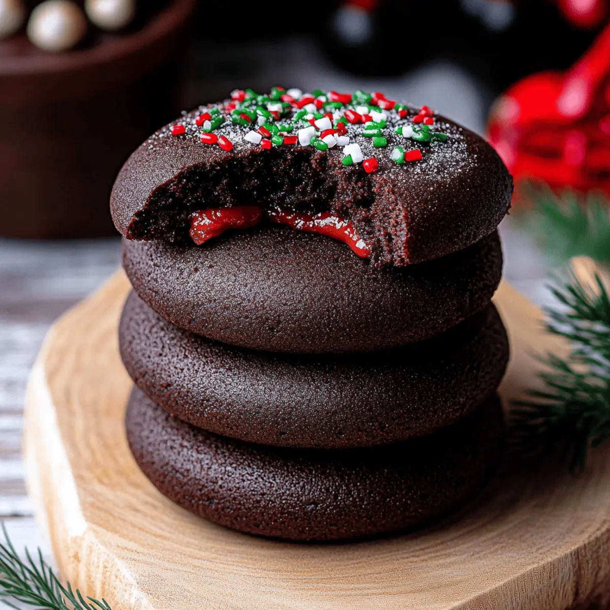 Chocolate Thumbprint Cookies