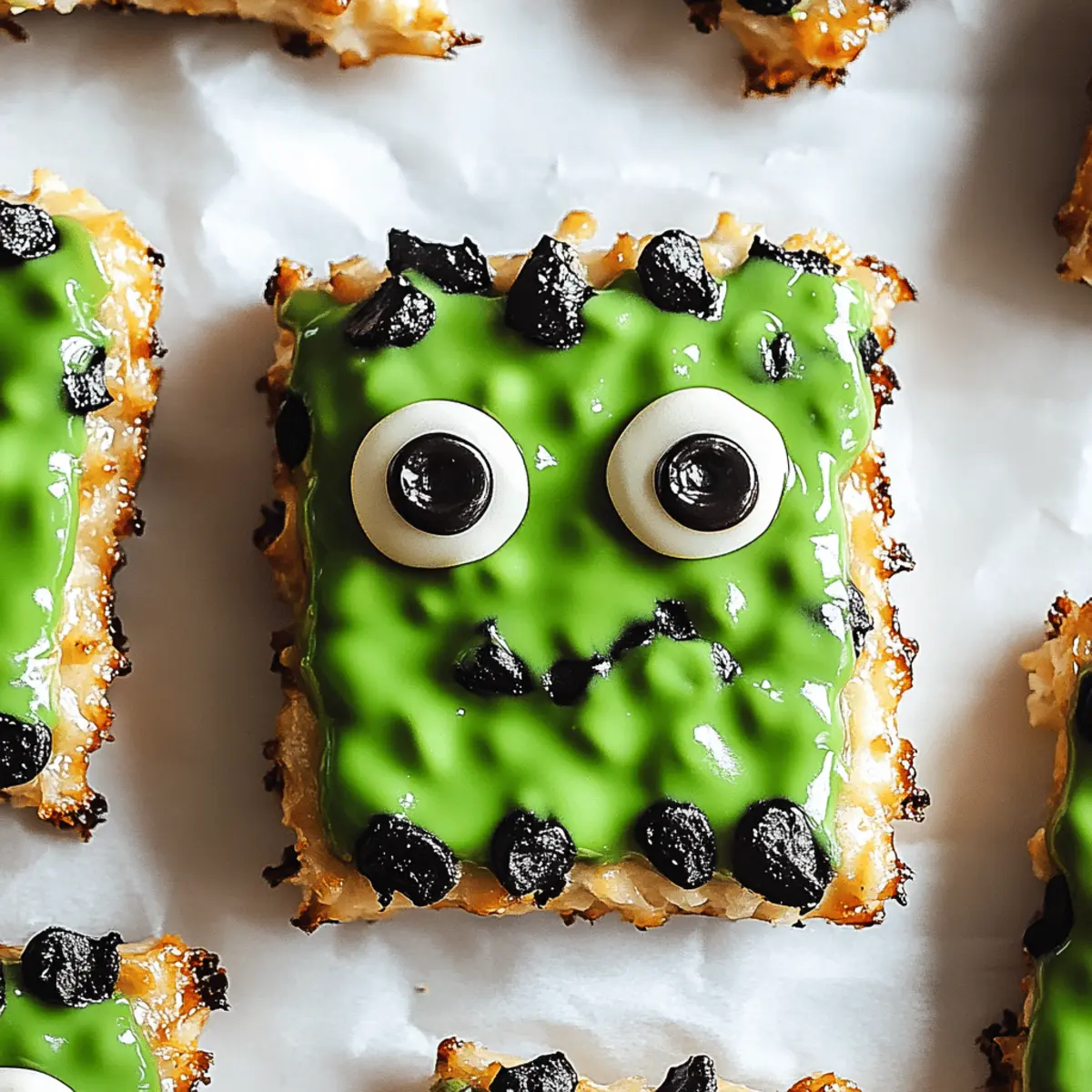 Frankenstein Rice Krispie Bars