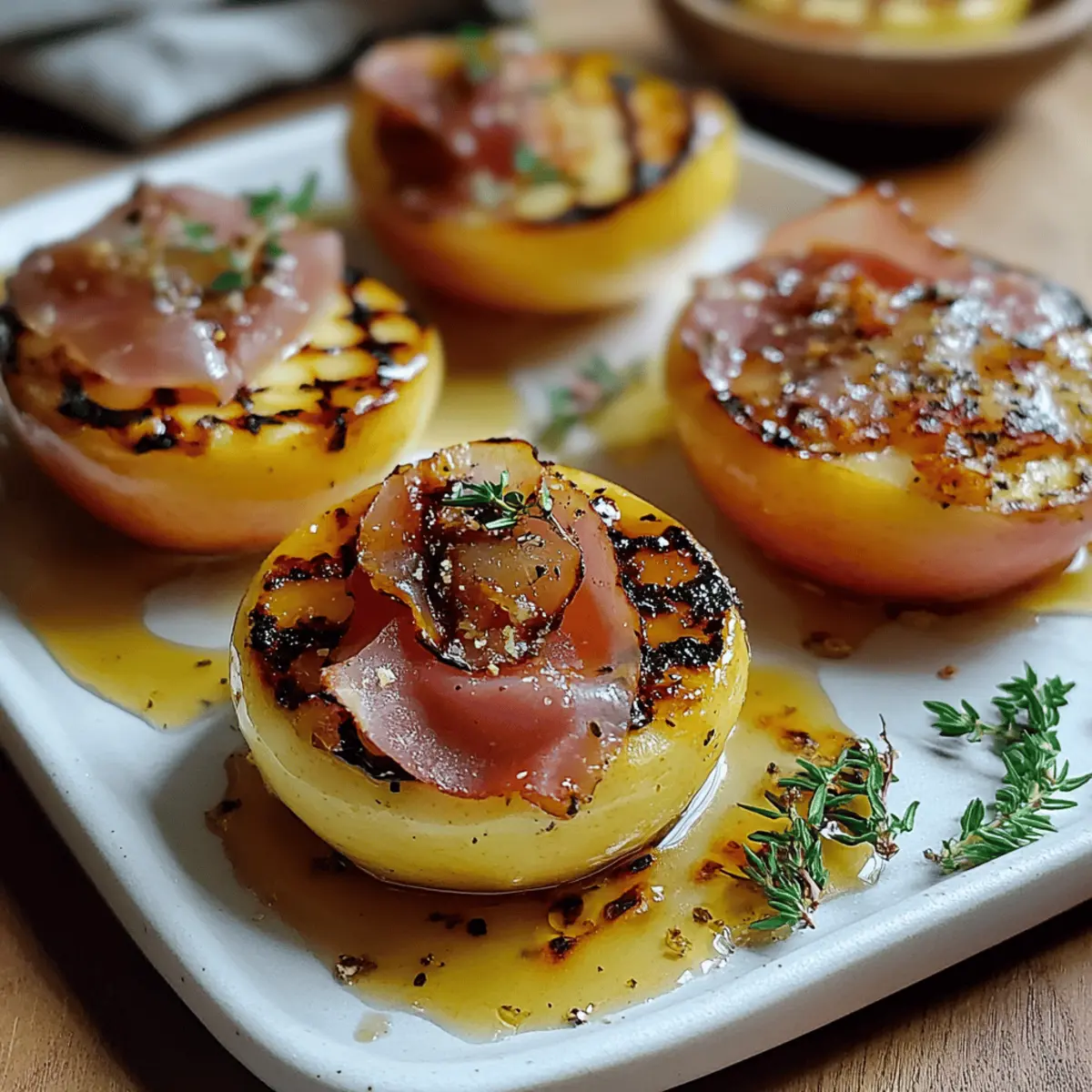 Grilled Apples with Prosciutto and Honey