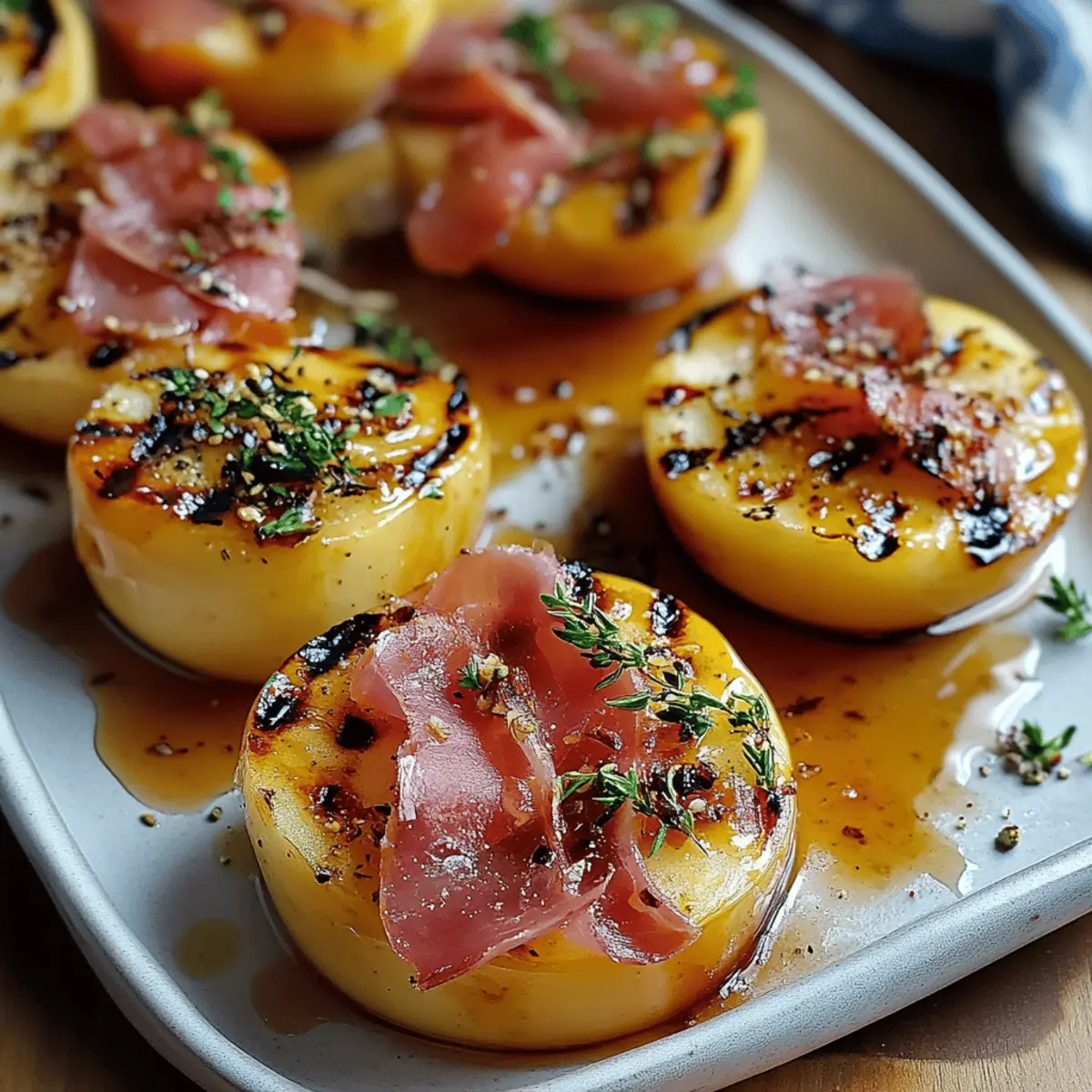 Grilled Apples with Prosciutto and Honey