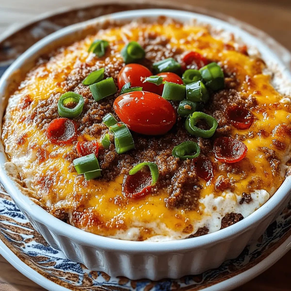 Spicy Cheesy Baked Football Dip