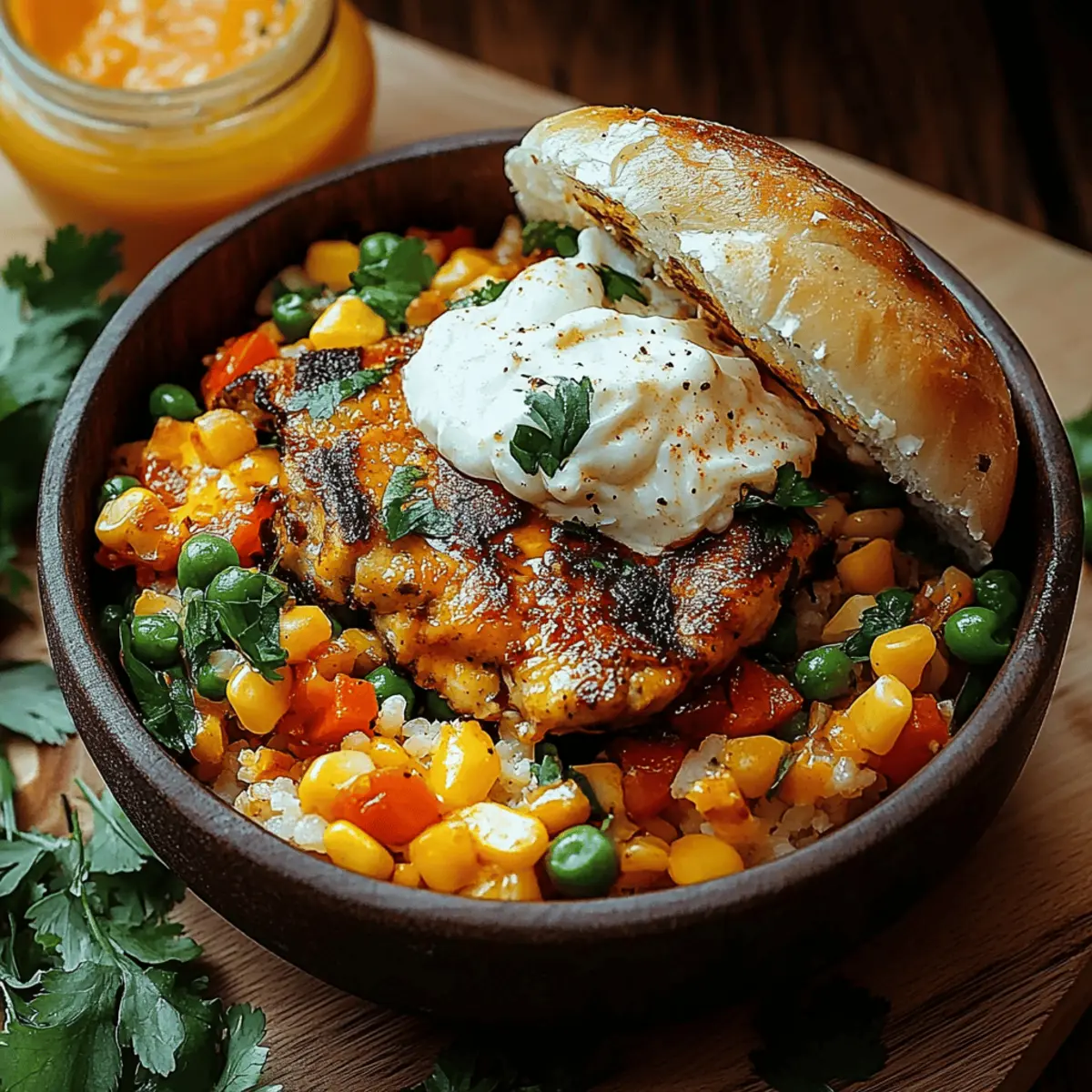 Street Corn Chicken Rice Bowl