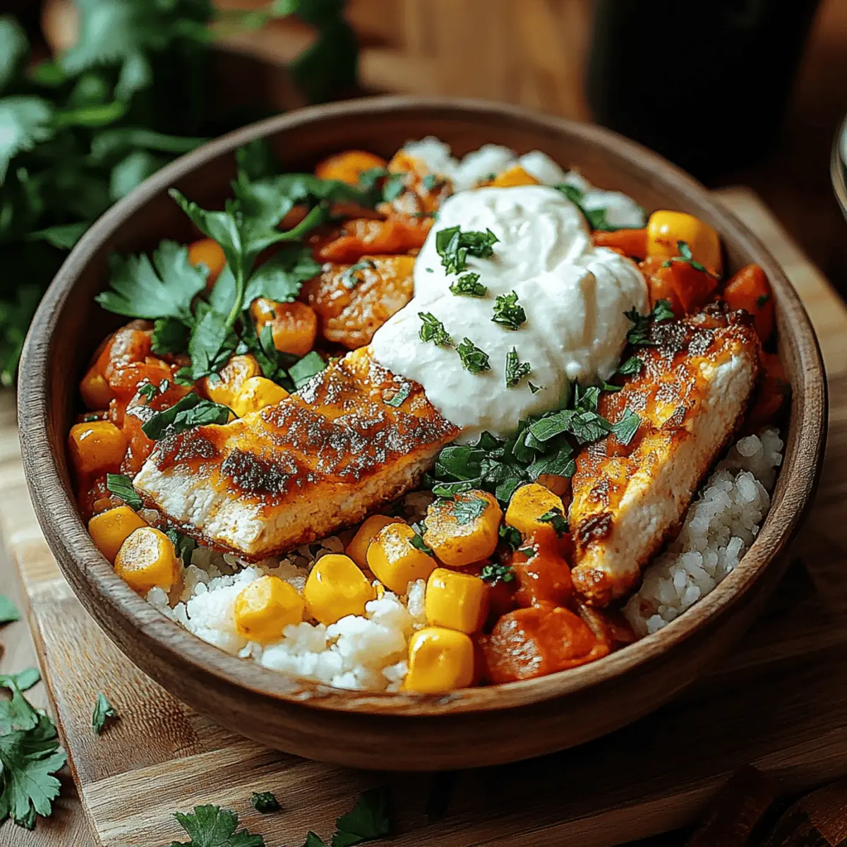 Street Corn Chicken Rice Bowl