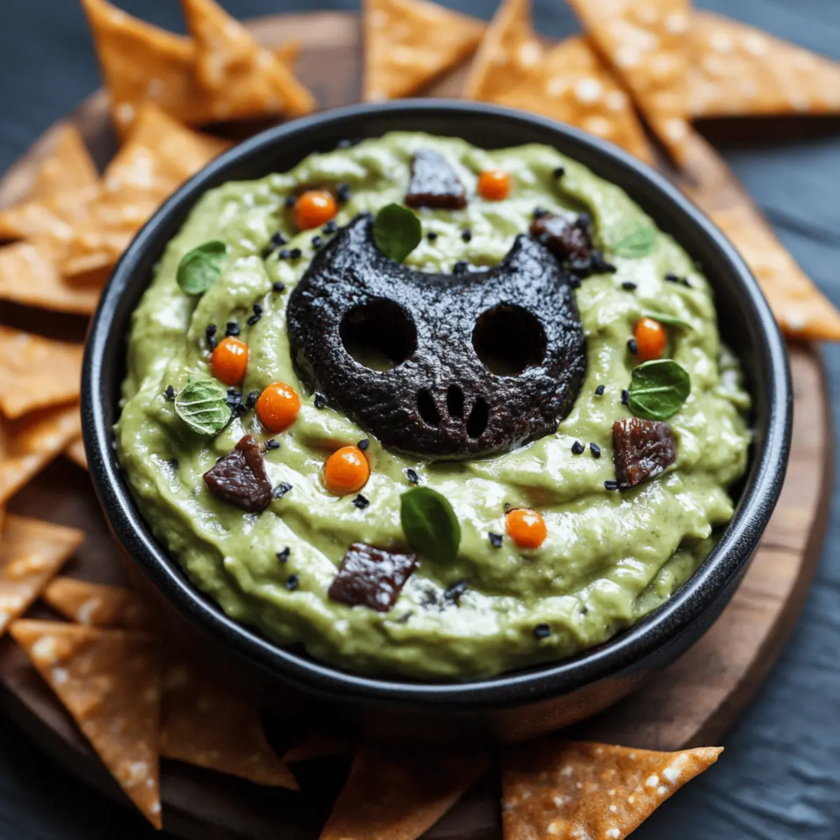 Swamp Guac with Creepy Crawler Chips