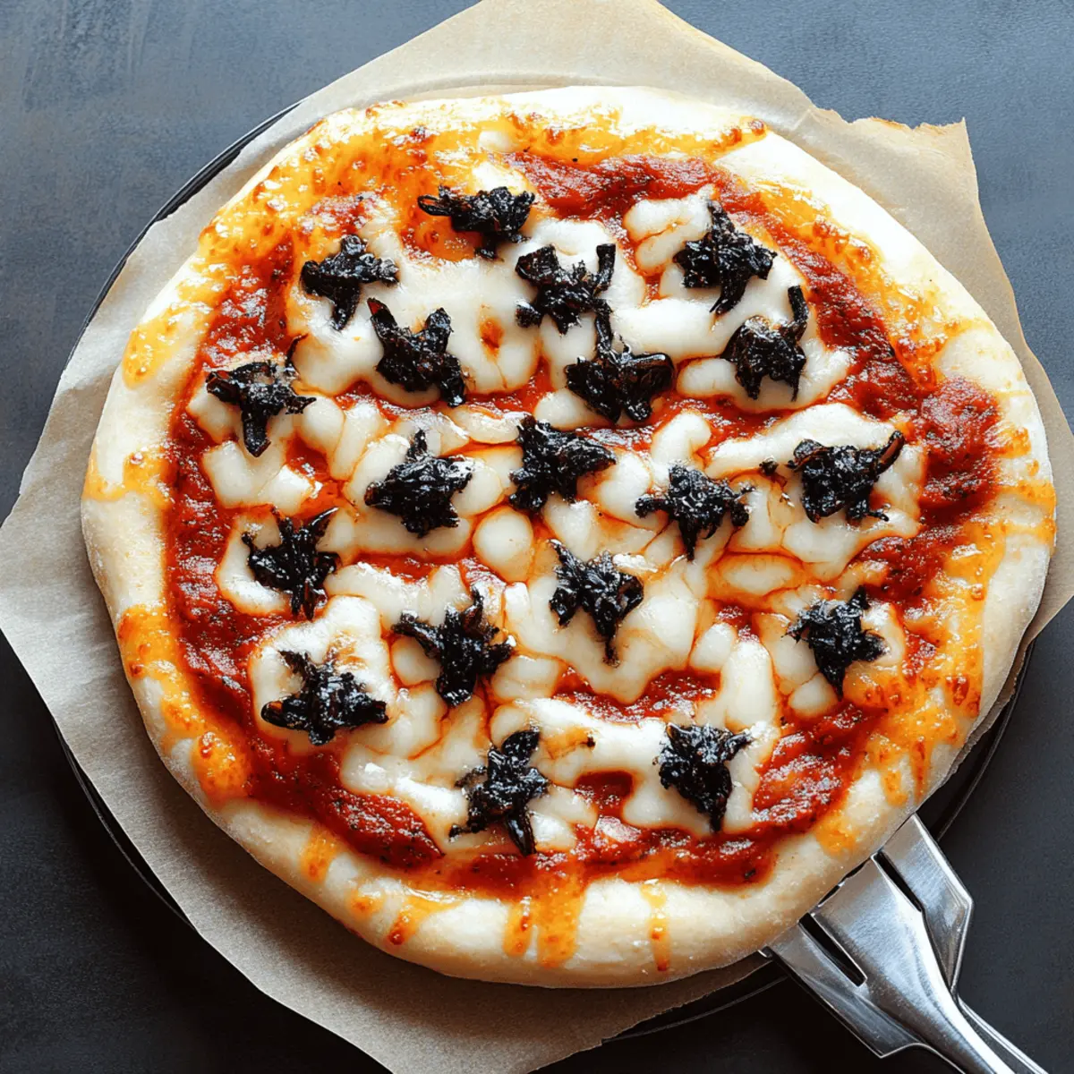 Creepy Halloween Spider Web Pizza