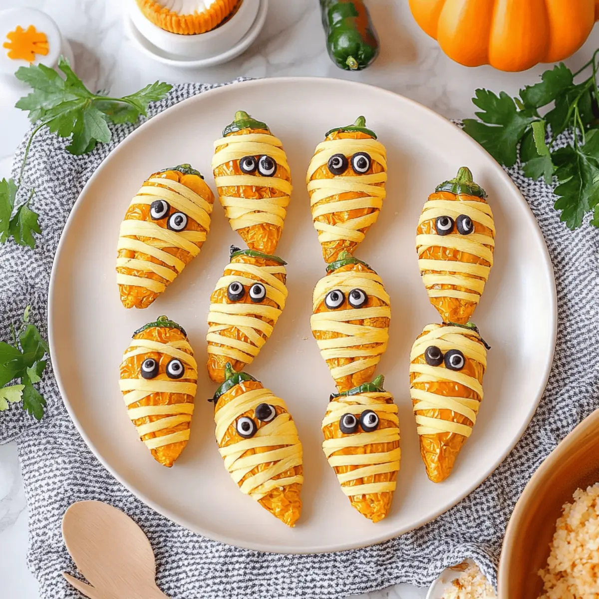 Halloween Jalapeño Popper Mummies