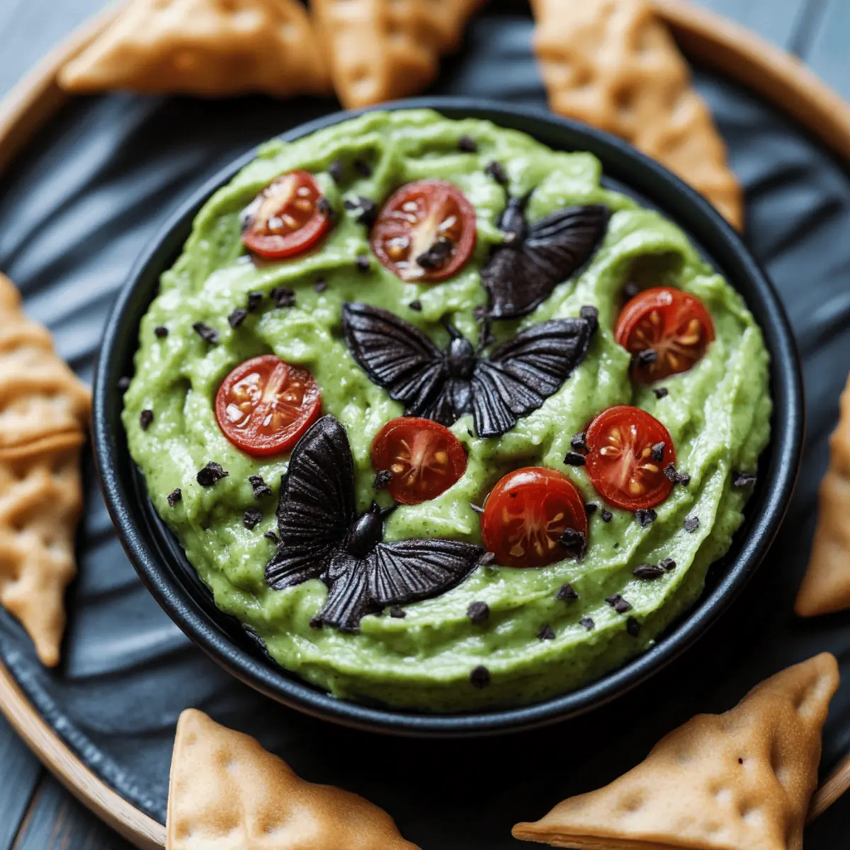 Swamp Guac with Creepy Crawler Chips