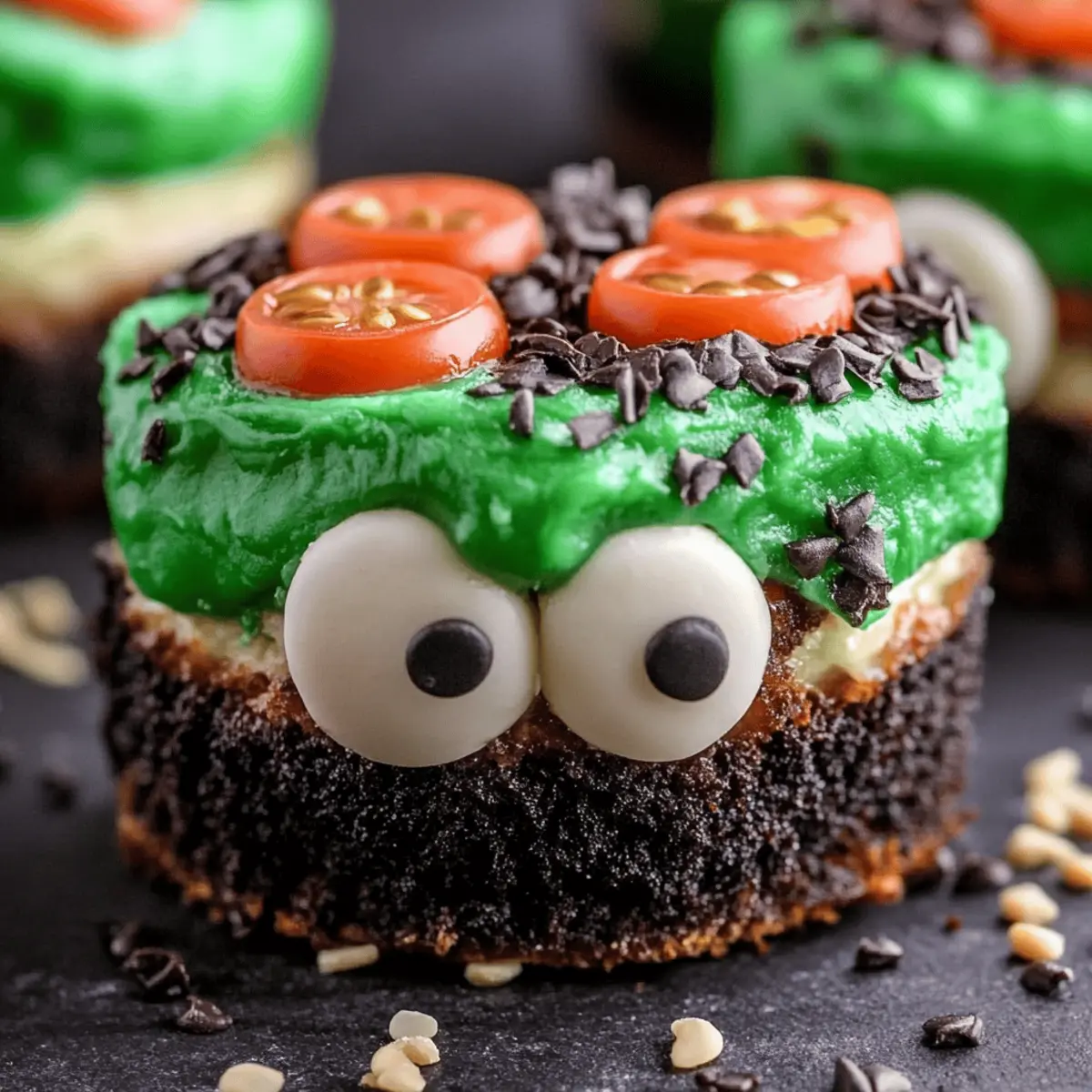 Frankenstein Mini Cheesecakes